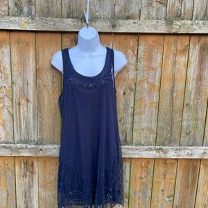 Navy Blue American Eagle beaded dress size large